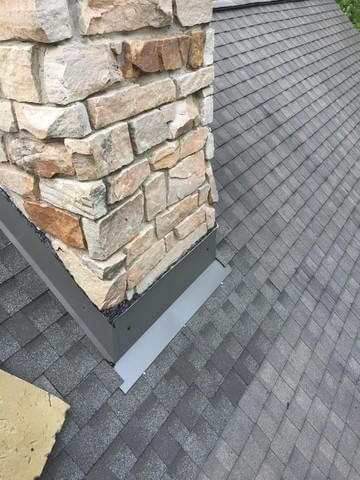 Brick chimney flashing replacement in St. Charles, IL After
